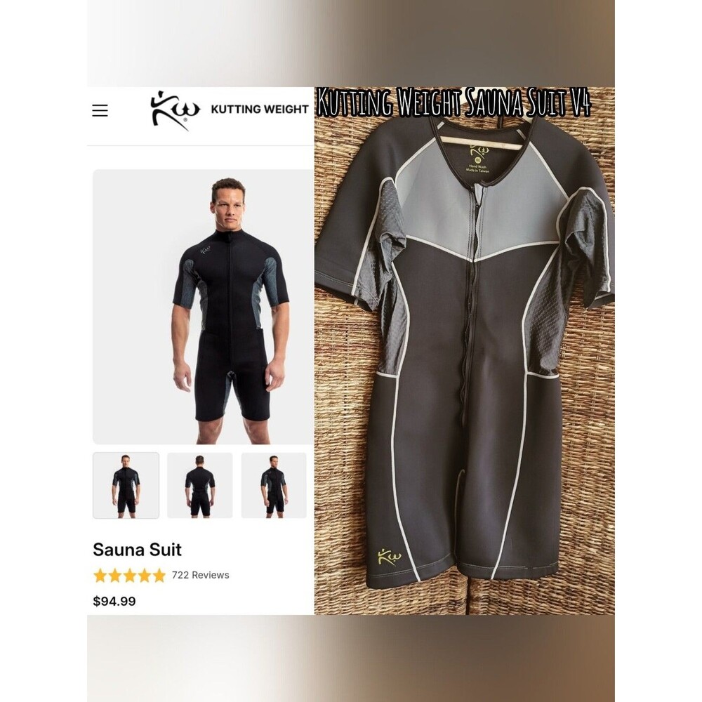 Kutting Weight Sauna Suit Men's Black Neoprene Short Sleeve Slimming Body 3XL